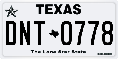 TX license plate DNT0778