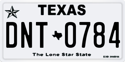TX license plate DNT0784