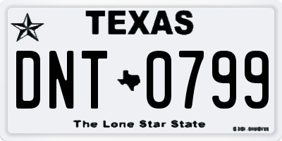 TX license plate DNT0799