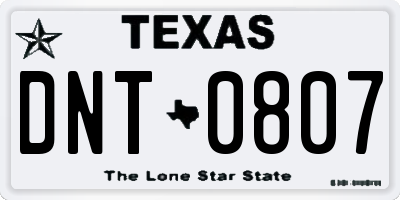 TX license plate DNT0807