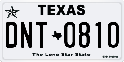 TX license plate DNT0810