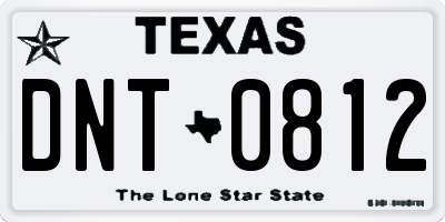 TX license plate DNT0812
