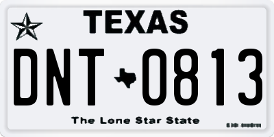 TX license plate DNT0813