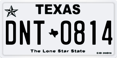TX license plate DNT0814