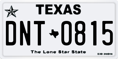 TX license plate DNT0815