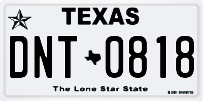 TX license plate DNT0818