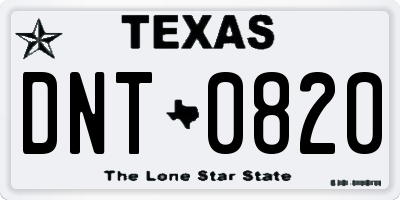 TX license plate DNT0820