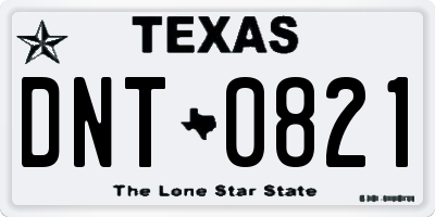 TX license plate DNT0821