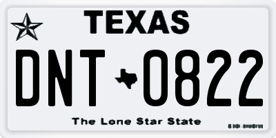 TX license plate DNT0822