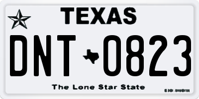 TX license plate DNT0823