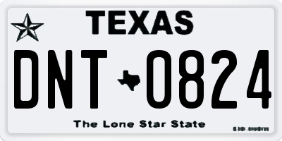 TX license plate DNT0824
