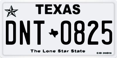TX license plate DNT0825