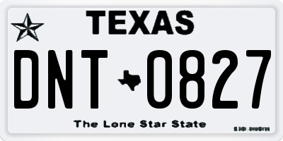 TX license plate DNT0827