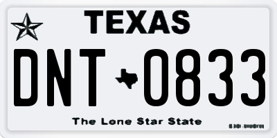 TX license plate DNT0833