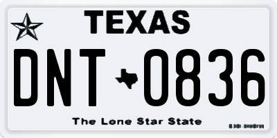 TX license plate DNT0836