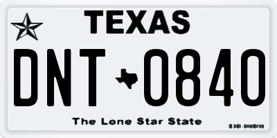 TX license plate DNT0840