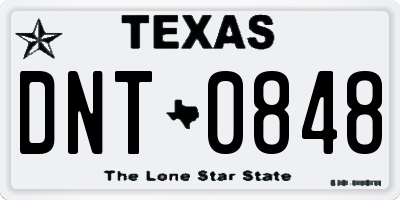 TX license plate DNT0848