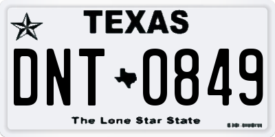TX license plate DNT0849