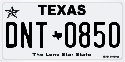 TX license plate DNT0850
