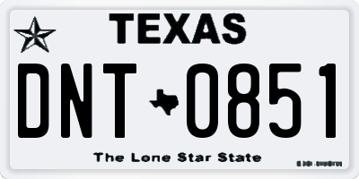 TX license plate DNT0851