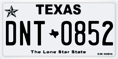 TX license plate DNT0852