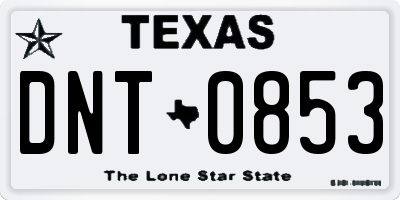 TX license plate DNT0853