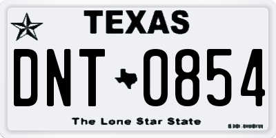 TX license plate DNT0854