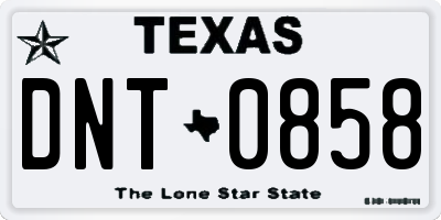 TX license plate DNT0858