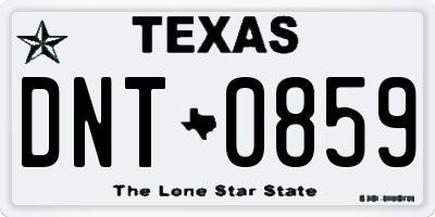 TX license plate DNT0859