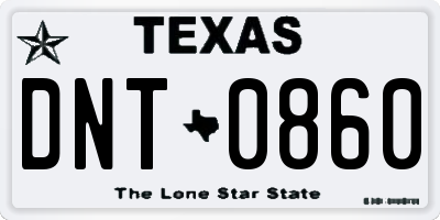 TX license plate DNT0860