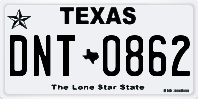 TX license plate DNT0862