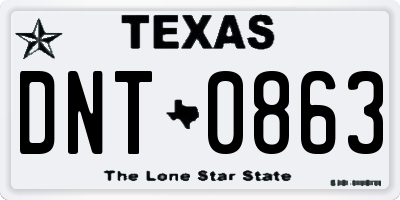 TX license plate DNT0863