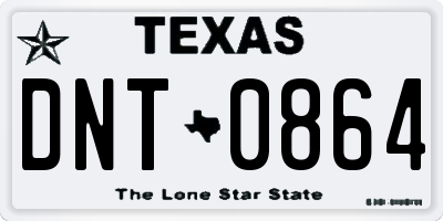 TX license plate DNT0864