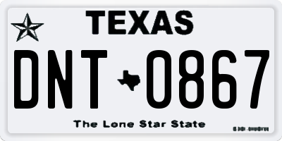 TX license plate DNT0867