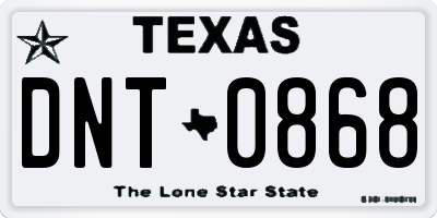 TX license plate DNT0868