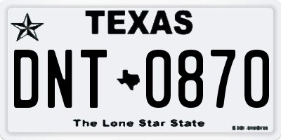 TX license plate DNT0870