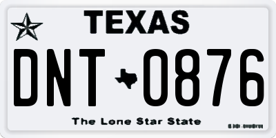 TX license plate DNT0876