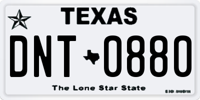 TX license plate DNT0880