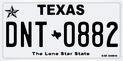 TX license plate DNT0882