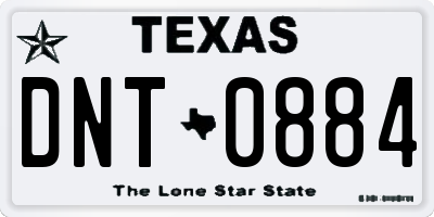 TX license plate DNT0884