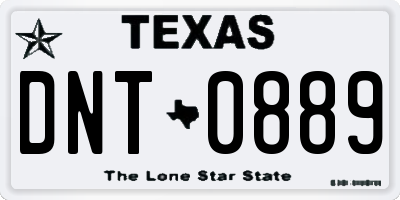 TX license plate DNT0889