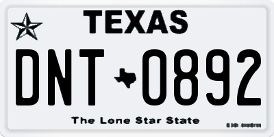TX license plate DNT0892