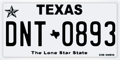TX license plate DNT0893