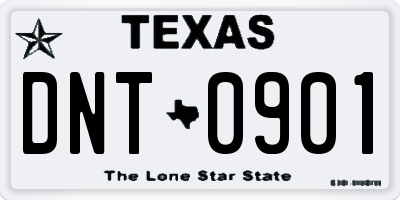 TX license plate DNT0901