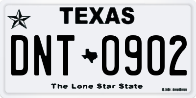 TX license plate DNT0902