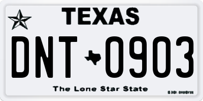 TX license plate DNT0903