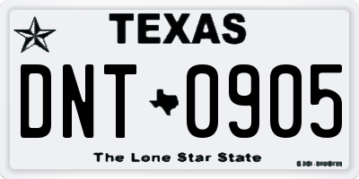 TX license plate DNT0905