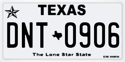 TX license plate DNT0906