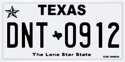 TX license plate DNT0912