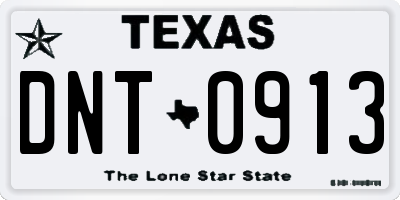 TX license plate DNT0913